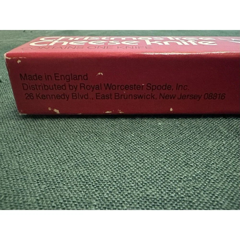 Spode Christmas Tree Cheese Knife 1970s Box Mid Century Butler Sheffield Blade